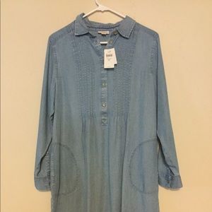 JJill denim long sleeve dress. Petite M.  NWT